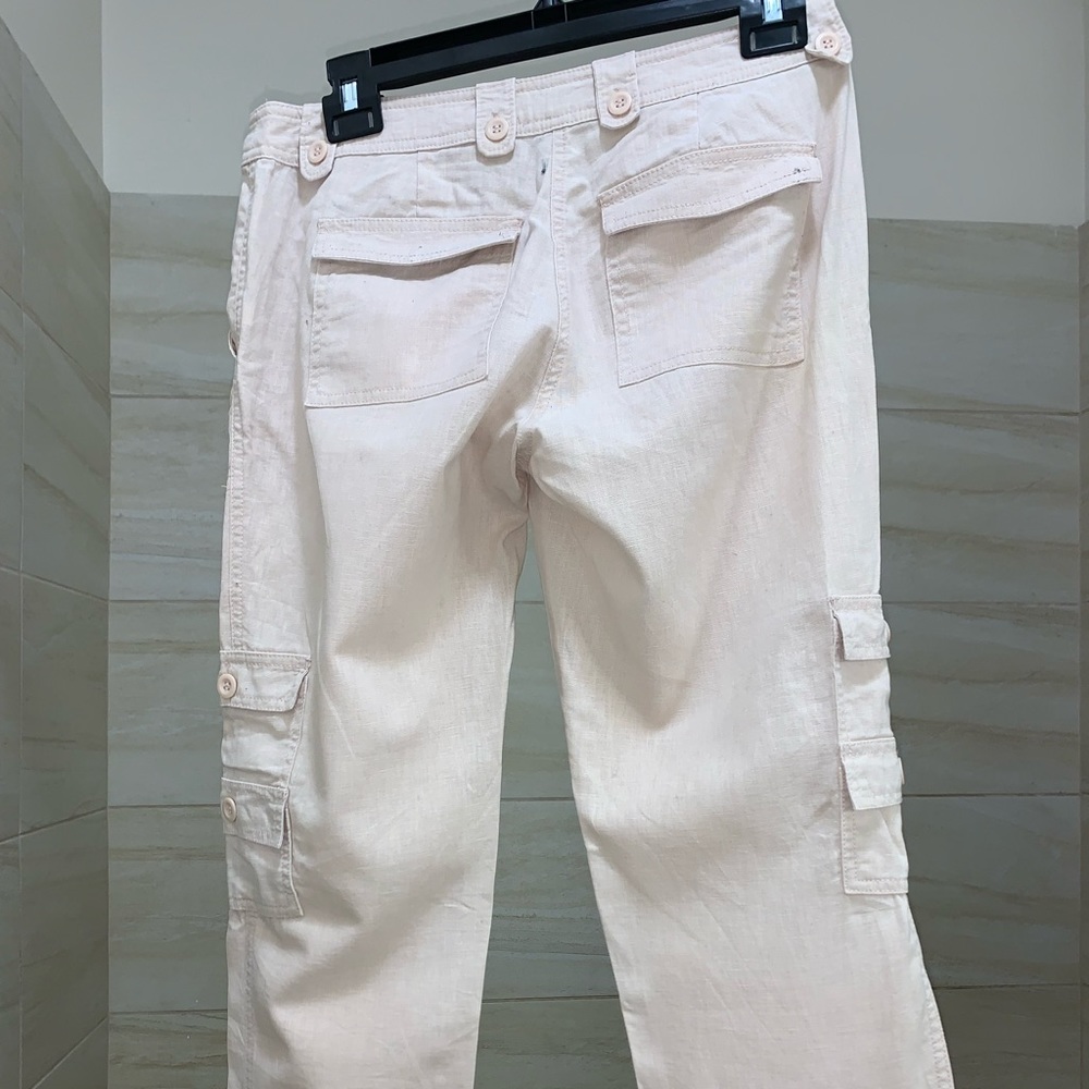 Pale pink/cream capris worn once linen NY&C